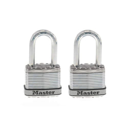 Master Lock M1XTLF Magnum Heavy Duty Padlock with Key  2 Pack Keyed-Alike  Silver