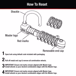 Master Lock Padlock  Set Your Own WORD Combination Lock  2-1/2 in. Wid