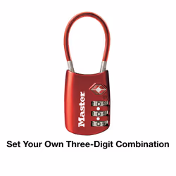 Master Lock 4688D Set Your Own Combination TSA Approved Luggage Lock  1 Pack  Red