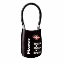 Master Lock Black Set Your Own Combination TSA Approved Luggage Lock  Travel Lock for Backpacks  Suitcases  or Zippers  4688D