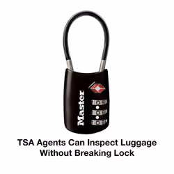 Master Lock Black Set Your Own Combination TSA Approved Luggage Lock  Travel Lock for Backpacks  Suitcases  or Zippers  4688D