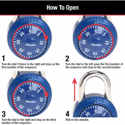 Master Lock Locker Lock  Combination Lock for Gym and School Locker  Blue  1528D