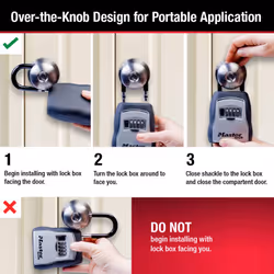 Master Lock 3-1/4in (83mm) Wide Set Your Own Combination Portable Lock Box - Lot of 2
