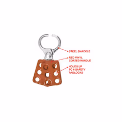 416 Aluminum Lockout Hasp, Red & Silver, 11.4 cm x 4.3 cm x .8 cm