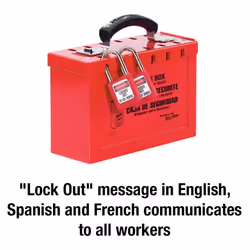 Master Lock 498A Latch Tight Portable Group Lockout Box, Red, One-Size
