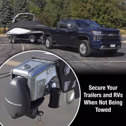 Master Lock 379ATPY Universal Trailer Hitch Lock   Black
