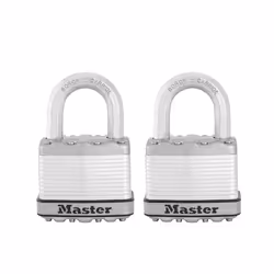 Master Lock M5XT Magnum Heavy Duty Outdoor Padlock with Key  2 Pack Keyed-Alike  Silver