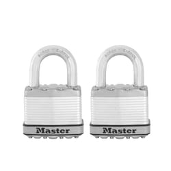 Master Lock M5XT Magnum Heavy Duty Outdoor Padlock with Key  2 Pack Keyed-Alike  Silver