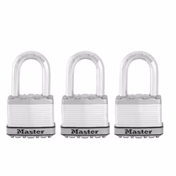 Master Lock M5XTRILF Magnum Heavy Duty Outdoor Padlock with Key  3 Pack Keyed-Alike Silver