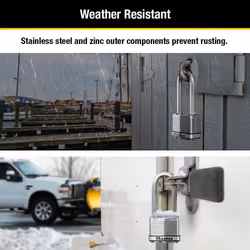 Master Lock M5XTLJ Magnum Heavy Duty Outdoor Padlock with Key  2 Pack Keyed-Alike Silver