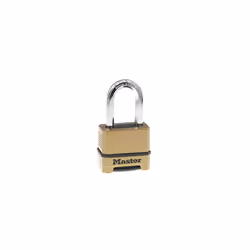 Master Lock M175XDLF Heavy Duty Outdoor Combination Lock, 1-1/2 in. Shackle, Brass Finish