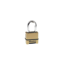 Master Lock M175XDLF Heavy Duty Outdoor Combination Lock, 1-1/2 in. Shackle, Brass Finish