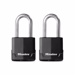 Master Lock M515XTLH Magnum Heavy Duty Padlock with Key 2 Pack Keyed-Alike Black