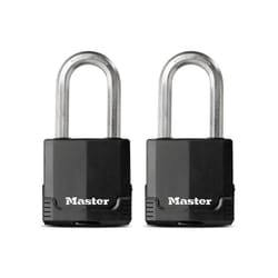 Master Lock M515XTLH Magnum Heavy Duty Padlock with Key  2 Pack Keyed-Alike  Black