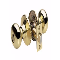 Master Lock BCO0303 Biscuit Door Knob with Lock  Polished Brass