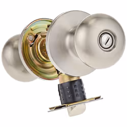 Master Lock BCO0315 Biscuit Door Knob with Lock Satin Nickel