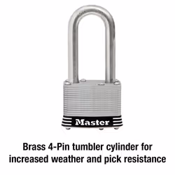 Master Lock 1SSKADLF Stainless Steel Outdoor Padlock with Key  1 Pack  Silver