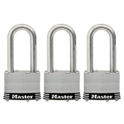Master Lock 1SSTRILH Stainless Steel Outdoor Padlock with Key  3 Pack Keyed-Alike  Silver