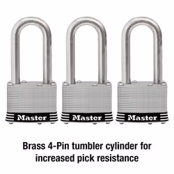 Master Lock 1SSTRILH Stainless Steel Outdoor Padlock with Key  3 Pack Keyed-Alike  Silver