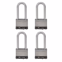 Master Lock 5SSQLJ Stainless Steel Outdoor Padlock with Key 4 Pack Keyed-Alike Silver