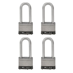 Master Lock 5SSQLJ Stainless Steel Outdoor Padlock with Key  4 Pack Keyed-Alike  Silver