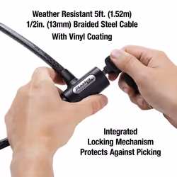 Master Lock 8364DCC Cable Bike Lock with Key  5 ft. Long  Black