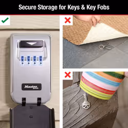 Master Lock Black Wall Mount Key Lock Box with Light Up Dials  Set/Reset Combination for Tenants  Guests  Clients  Ideal for Realtors  Landlords or Pr