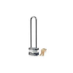 MASTER LOCK Keyed Padlock  3/4 in Rectangle Silver