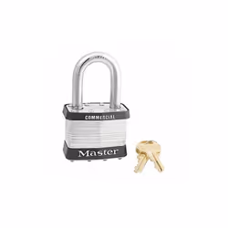 MASTER LOCK Keyed Padlock 15/16 in Rectangle Silver