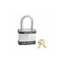 MASTER LOCK Keyed Padlock  15/16 in Rectangle Silver