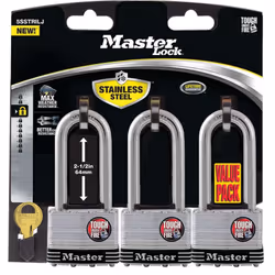 Master Lock Padlock 2 inches Laminated Stainless Steel 4 Pin Cylinder