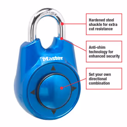 Master Lock 1500iD Locker Lock Set Your Own Directional Combination Padlock  1 Pack  Blue