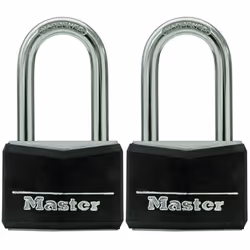 Master Lock Black Vinyl Covered Aluminum Padlock with Key Keyed-Alike Lock for Toolboxes Gym Lockers or Storage Locker 2 ...