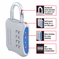 Master Lock Resettable Combination Locker Lock  Lock for Gym and School Lockers  Blue  2 Pack  653BLUE