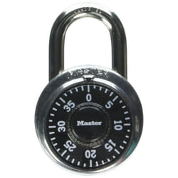 Combination Padlock, Ctr, Black/Silver, PK2