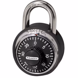 Master Lock Padlock Standard Dial Combination Lock with Black Bumper 1-7/8 in. Wide 1500DCOV