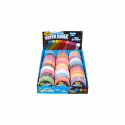 Washable Outdoor Super Chalk - Assorted Colours (Box of 30) | 3 Different Ways to Colour with One Puck! | For Ages 4+