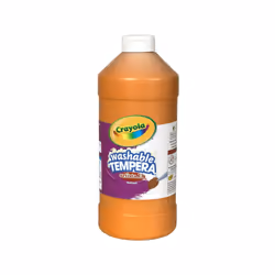 Crayola Washable Tempera Paint For Kids  Orange Paint  Classroom Supplies  Non-Toxic  32 Oz Squeeze Bottle