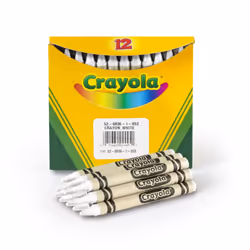 Crayola Crayons White Single Color Crayon Refill 12 Count Bulk Crayons School Supplies
