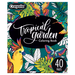 Crayola Tropical Garden Adult Coloring Book (40pgs)  Adult Coloring Pages  Stress Relief Activity  Gift for Teens & Adults  9 ...