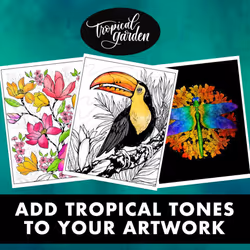 Crayola Tropical Garden Adult Coloring Book (40pgs)  Adult Coloring Pages  Stress Relief Activity  Gift for Teens & Adults  9+