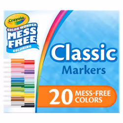 Crayola Color Wonder Marker Set 20 Mess Free Broad Line Markers for Kids & Toddlers 3+