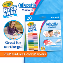 Crayola Color Wonder Marker Set  20 Mess Free Broad Line Markers for Kids & Toddlers 3+