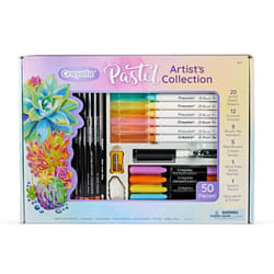 Crayola Pastel Colors Art Kit (50pcs)  Kids Art Set with Pastel Markers & Pencils  Art Kit for Girls & Boys  Gift for Kids  8+