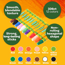 Crayola Oil Pastels Classpack (336ct)  12 Brilliant Opaque Colors  Kids Arts & Crafts  School Supplies for Classrooms  4+