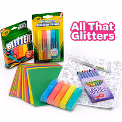 Crayola All That Glitters Art Case (50+pcs)  Glitter Crayons & Coloring Supplies  Kids Art Set  Gifts for Girls & Boys  Ages 5+