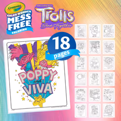Crayola Trolls 3  Color Wonder Mess Free Coloring Pages & Markers  Gift for Kids  Age 3  4  5  6