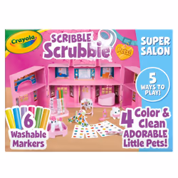Crayola Scribble Scrubbie Pets Super Salon Color Paint & Wash Toy Gift for Kids Ages 3 4 5 6