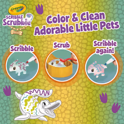 Crayola Scribble Scrubbie Pets Dinosaur Waterslide  Dinosaur Toys for Kids  Pet Grooming Toy  for Boys & Girls  Ages 3+