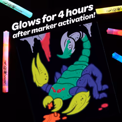 Crayola Glow Fusion  Glow in The Dark Coloring Set  includes 5 Glow Markers  Alien & Monster Coloring Pages  Gift for Kids